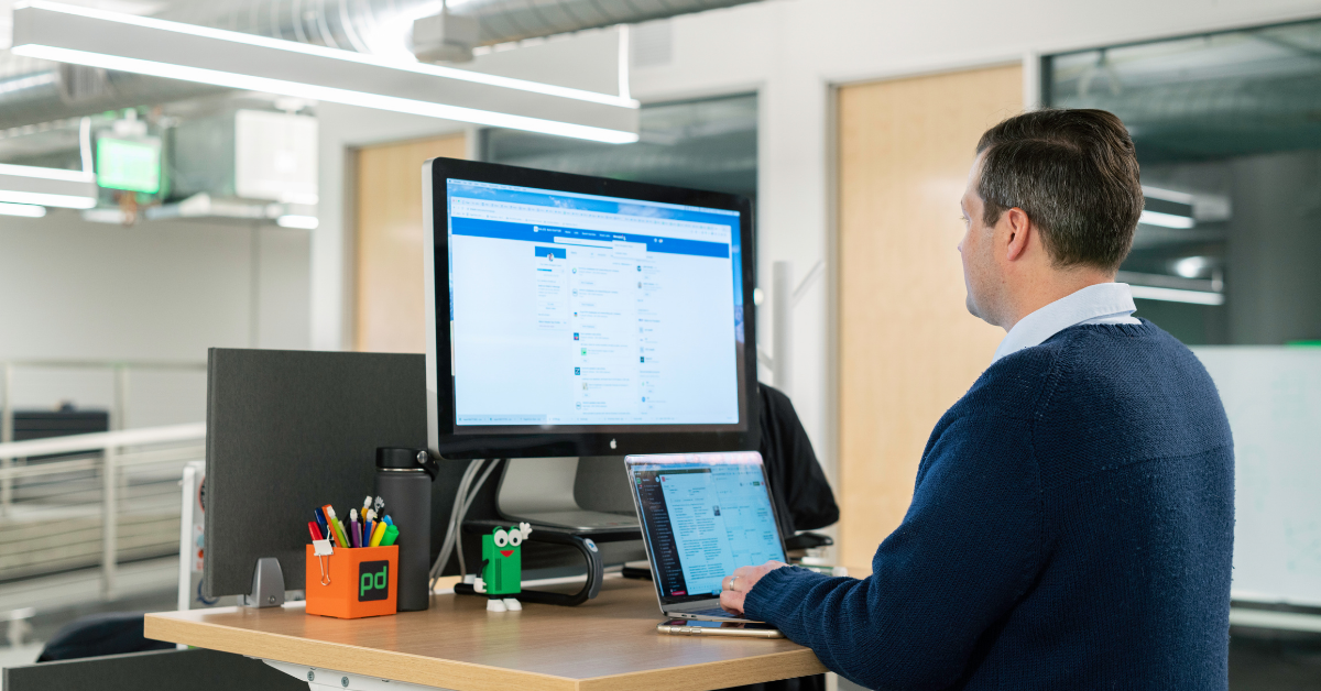 a business owner learning how to boost linkedin post